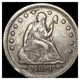 1854 Arrows Seated Liberty Quarter NEARLY UNCIRCUL