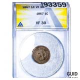 1887 Indian Head Cent ANACS VF30