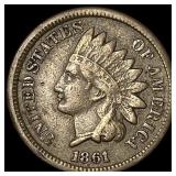 1861 Indian Head Cent NEARLY UNCIRCULATED