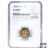 1909-S Wheat Cent NGC VF25 BN VDB