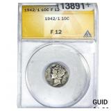 1942/1 Mercury Silver Dime ANACS F12