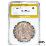 1881-S Morgan Silver Dollar PGA MS66