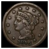 1846 Braided Hair Large Cent LIGHTLY CIRCULATED