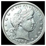 1904-S Silver Barber Quarter CLOSELY UNCIRCULATED