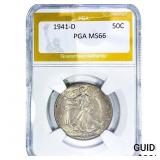 1941-D Walking Liberty Half Dollar PGA MS66