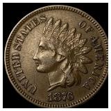 1876 Indian Head Cent CHOICE AU