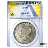 1892 Morgan Silver Dollar ANACS MS61