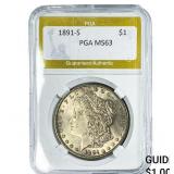 1891-S Morgan Silver Dollar PGA MS63