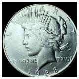 1928-S Silver Peace Dollar CHOICE AU