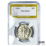 1943 Walking Liberty Half Dollar PGA MS67