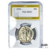 1934 Walking Liberty Half Dollar PGA MS65
