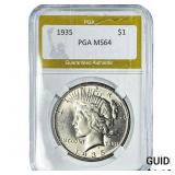 1935 Silver Peace Dollar PGA MS64