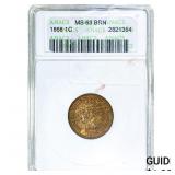 1868 Indian Head Cent ANACS MS63 BRN