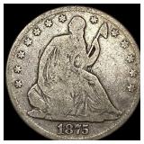 1875 Seated Liberty Half Dollar LIGHTLY CIRCULATED