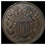 1864 Bronze Two-Cent Piece CLOSELY UNCIRCULATED