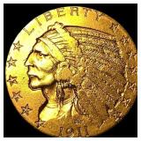 1911 Indian Head Half Eagle $5 Gold CLOSELY UNCIRC