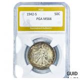 1942-S Walking Liberty Half Dollar PGA MS66