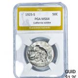 1925-S Jubilee Half Dollar PGA MS64