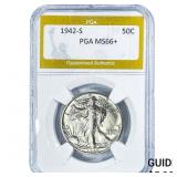 1942-S Walking Liberty Half Dollar PGA MS66+