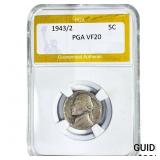 1943/2 Jefferson Nickel PGA VF20