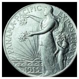 1915-S Silver Panama-Pacific Half Dollar CLOSELY U