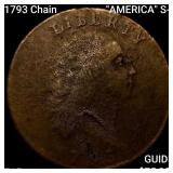 1793 Chain, "AMERICA" S-2 Flowing Hair Large Cen