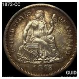 1872-CC Seated Liberty Dime HIGH GRADE+