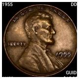 1955 DDO Wheat Cent CHOICE AU