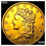 1834 $5 Gold Half Eagle HIGH GRADE