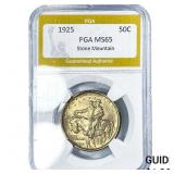 1925 Stone Mountain Half Dollar PGA MS66