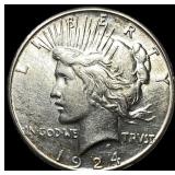 1924-S Silver Peace Dollar CLOSELY UNCIRCULATED