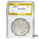 1886-S Morgan Silver Dollar PGA MS63