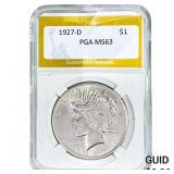 1927-D Silver Peace Dollar PGA MS63