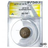 1870 Indian Head Cent ANACS AU50