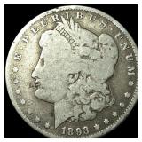 1893-CC Silver Morgan Dollar LIGHTLY CIRCULATED