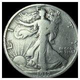 1917-S Silver Walking Liberty Half Dollar LIGHTLY