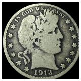 1913 Silver Barber Half Dollar LIGHTLY CIRCULATED