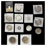Various Dates Mixed Silver Coins w/.5g Gold Bar