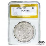 1878 Rev 79 Morgan Silver Dollar PGA MS61