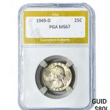 1949-D Washington Silver Quarter PGA MS67