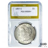 1897-S Morgan Silver Dollar PGA MS64+