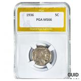 1936 Buffalo Nickel PGA MS66