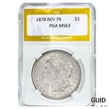 1878 Rev 79 Morgan Silver Dollar PGA MS63