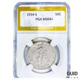 1934-S Walking Liberty Half Dollar PGA MS64+