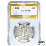 1936 Walking Liberty Half Dollar PGA MS66