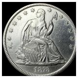 1873 Seated Liberty Half Dollar CHOICE AU