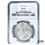 1890-S Morgan Silver Dollar NGC MS65