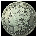 1891-CC Silver Morgan Dollar ABOUT UNCIRCULATED