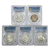 [5 Coins] 1951-1962 Franklin Half Dollar PCGS