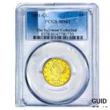 1891-CC $5 Gold Half Eagle PCGS MS61
